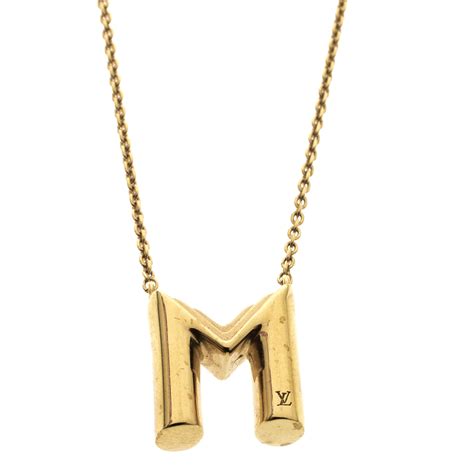 louis vuitton letter necklace